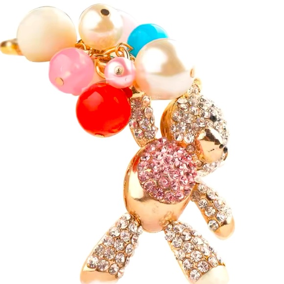 NEW CUTE BEAR AND BALLOONS KEY CHAIN - Picture 7 of 14